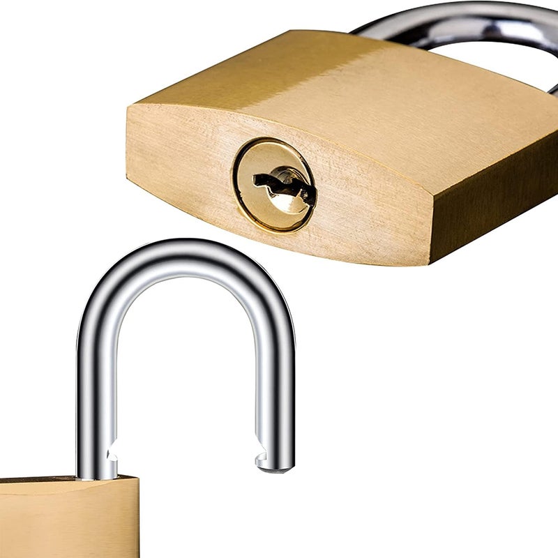 XFJSAK 8 Pcs Small Keyed Padlocks, 32mm, Gold, Compact, D Shape, Hardened Alloy, Securing Luggage, Gym Lockers - Image 3